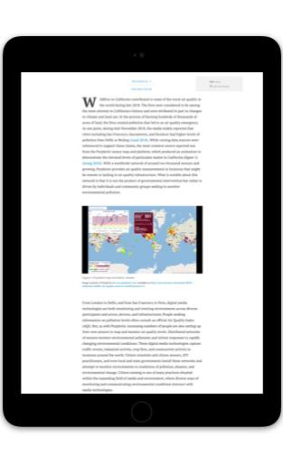 Screenshot of an artcle typeset by Scholastica production service on a tablet device.